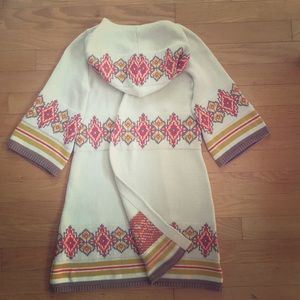 Patterned knit poncho